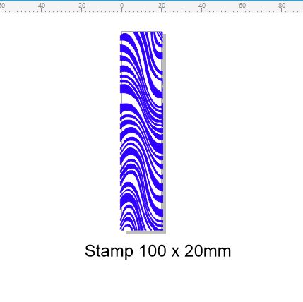 Edge Stamp 100 x 20 mm  zebra,Stamp Rubber only, Acrylic blocks